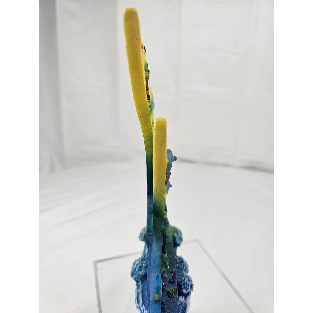 Dolphin Sculpture Ocean Sea Life Art Coastal Decor‎ Beachy Palm Tree